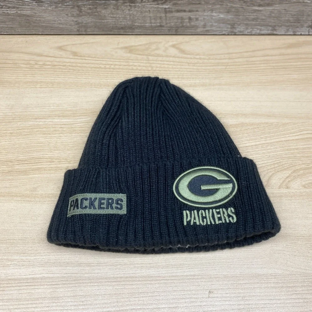 Green Bay Packers Hat Cap Beanie Knit Black Green NFL Football Wisconsin New Era